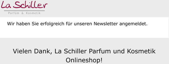 Newsletter Anmeldung erfolgreich
