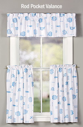 M.MAC Rock Fish Rod Pocket Tailored Valance