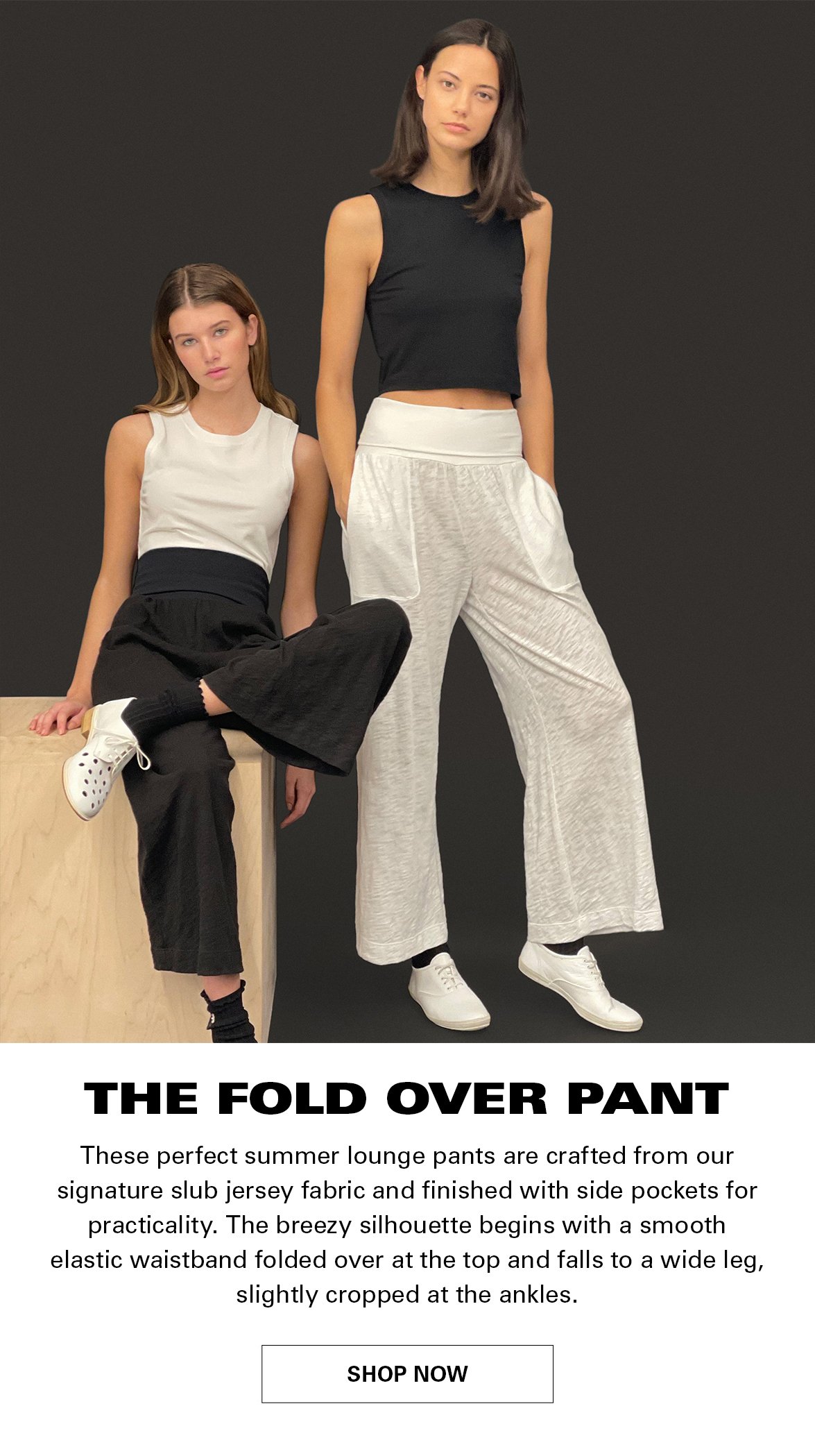 Fold Over Pant Black