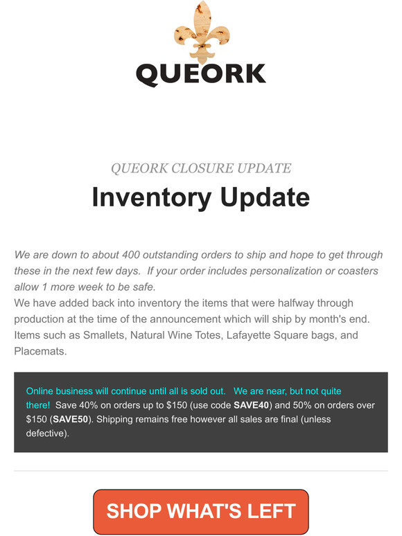 Queork Closure - Update