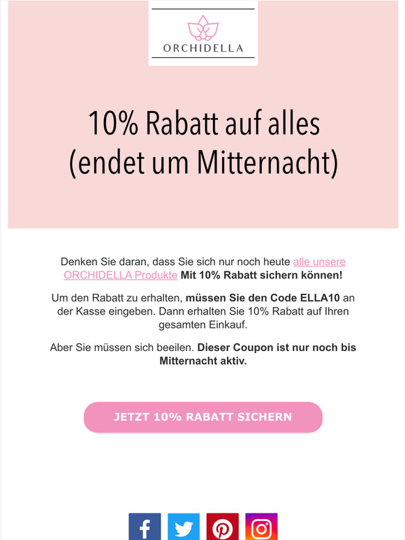 Nur noch heute! - Ihr 10% Rabatt-Code