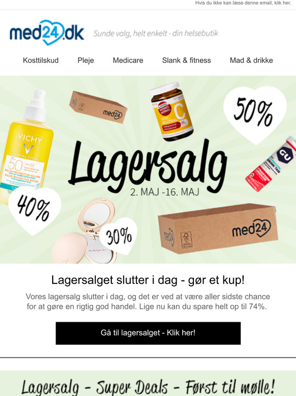 Sidste dag | LAGERSALG | Op til -74%