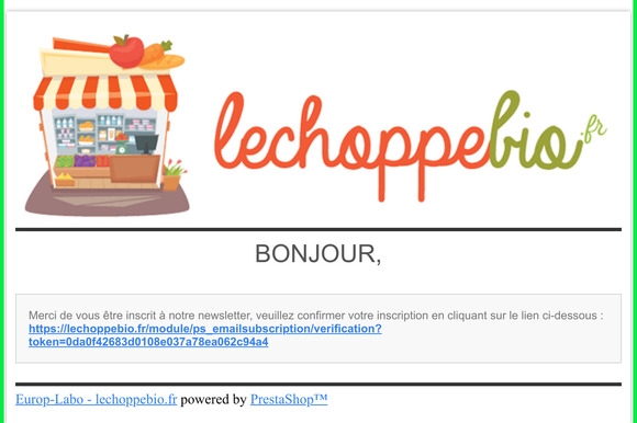 [Europ-Labo - lechoppebio.fr] E-mail de vrification