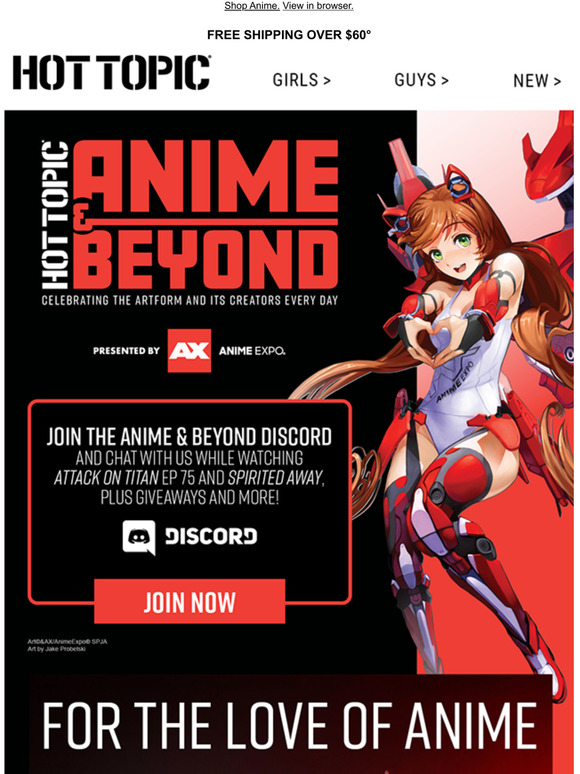 Hot Topic Go Beyond With All Anime All The Time Milled