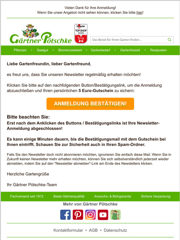 Bitte besttigen Sie Ihre Newsletter-Anmeldung