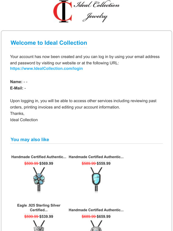 Ideal Collection - Thank you for registering