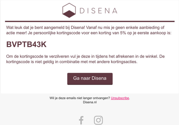 , je persoonlijke kortingscode van 5%!