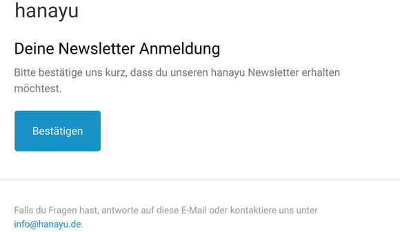 Bitte besttige Deine E-Mail Adresse