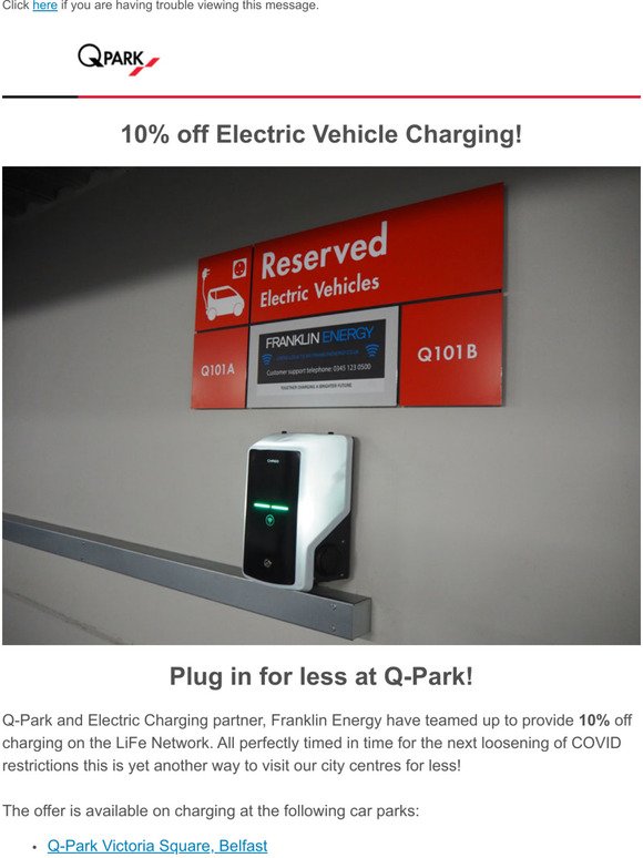 10% off Electric Vehicle Charging!