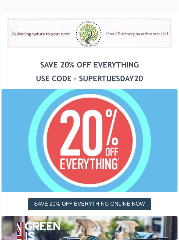 Super Tuesday - SAVE 20% OFF EVERYTHING