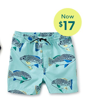 Shortie Swim Trunk - Coastal Fish