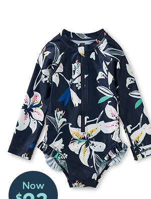  Rash Guard Baby Swimsuit - Tropical Lillies