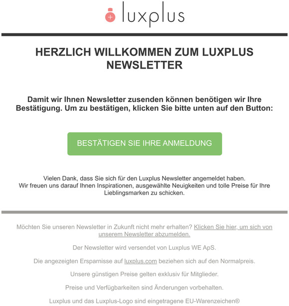 Wichtig! Besttigen Sie Ihre Anmeldung