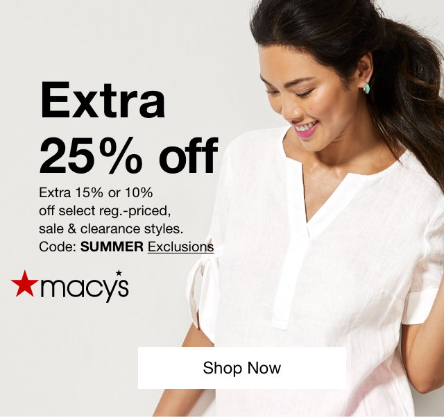 Macy's One Day Sale + 25% Off Clearance + Free Shipping on $25
