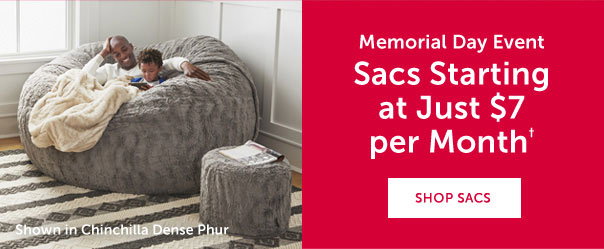 Memorial Day Event | Sacs Starting at Just $7 per Month† | SHOP SACS >>