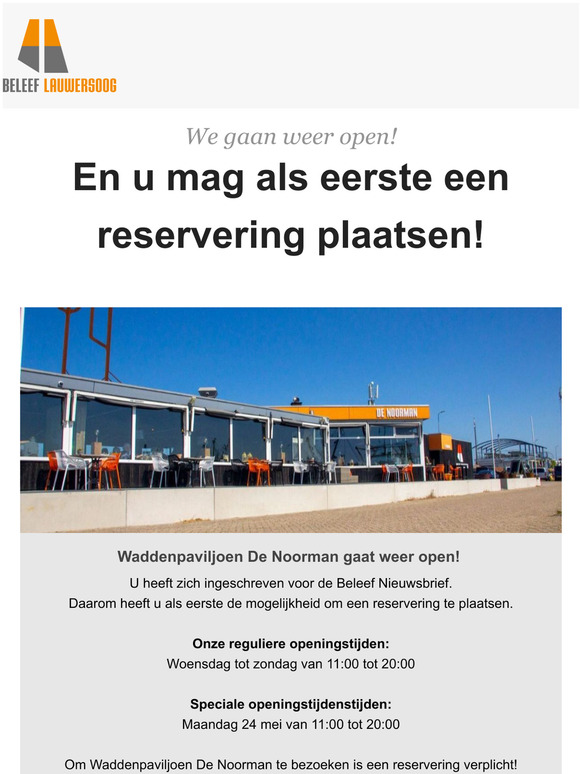 Hey -we gaan weer open!