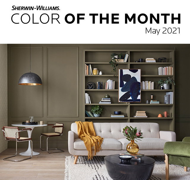 Sherwin-Williams Color of the Month May 2021. Image of a kitchen painted in Carnelian