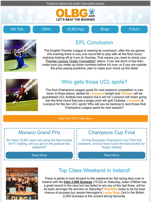 Premier League Conclusion and the Irish 1,000 & 2,000 Guineas