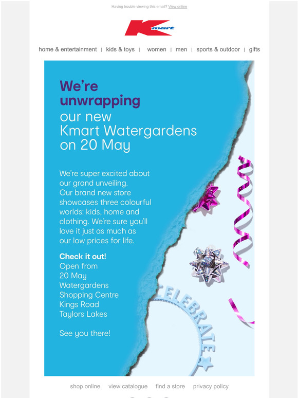 Kmart Australia We're unwrapping our new Kmart Watergardens on 20 May