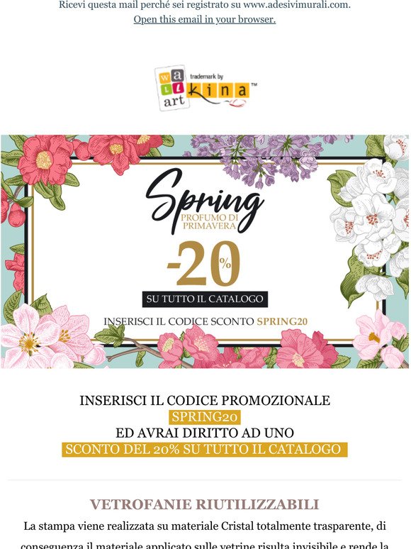 Adesivi murali: Adesivi murali - Spring profumo di primavera -20% su tutto  il catalogo!