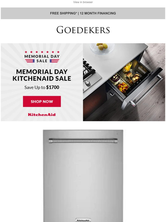 Save Up to $1700 on KitchenAid Appliances This Memorial Day!