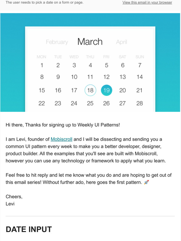 UI Patterns: Welcome to Weekly UI Patterns | Milled