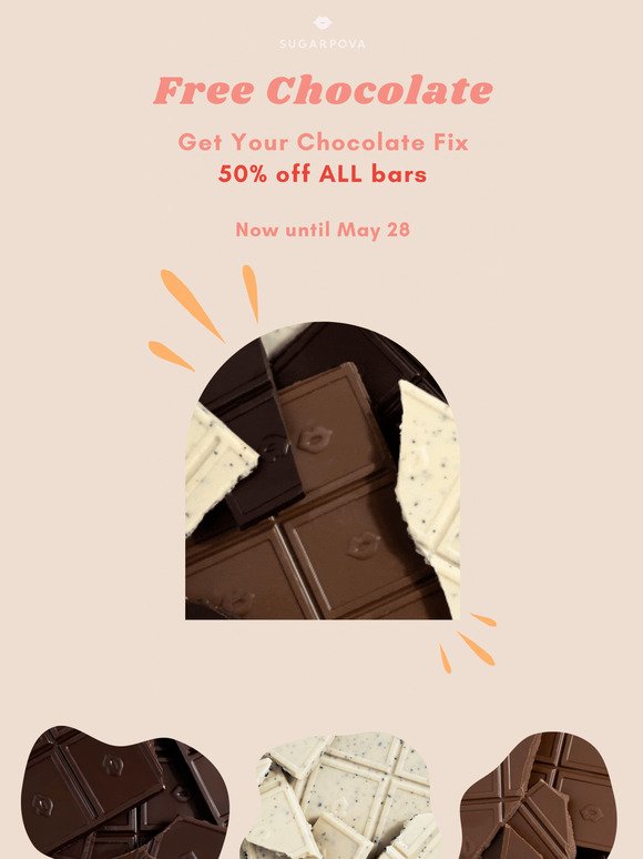 Act Fast! Chocolate Bars for 50% off