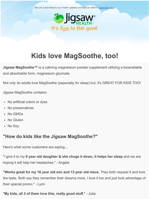 Kids need magnesium, too