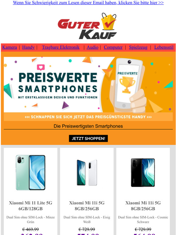 Die Preiswertigsten Smartphones!