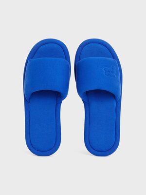 Jersey Slippers—cobalt blue