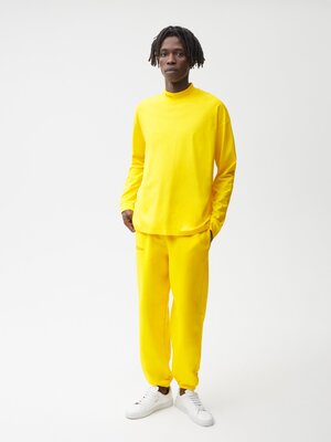 Men's PPRMINT™ organic cotton high neck long sleeve t-shirt—saffron yellow