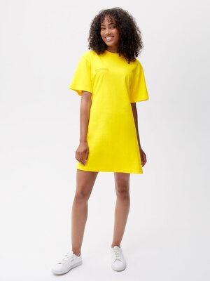 Women's T-shirt dress with C-Fiber™—saffron yellow