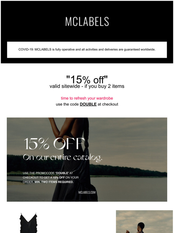 15% off if you buy 2 items!
