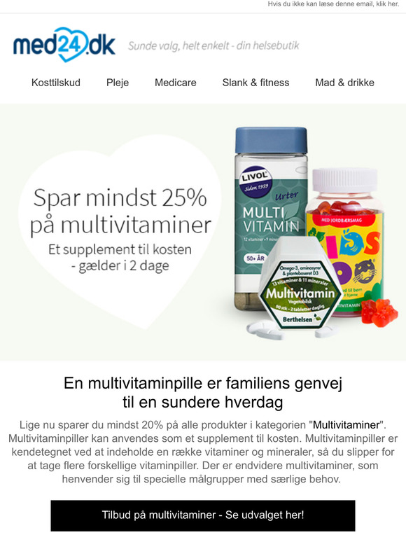 Spar mindst 25% p multivitaminer