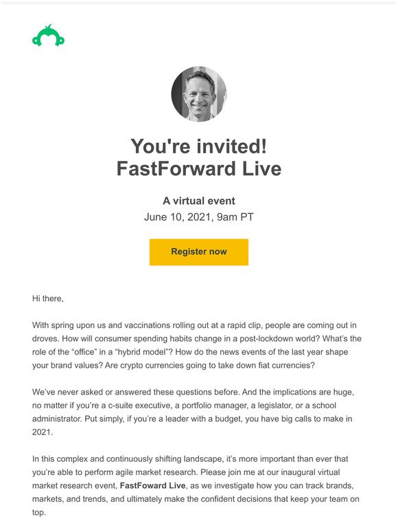 Your invite from our CEO Zander Lurie