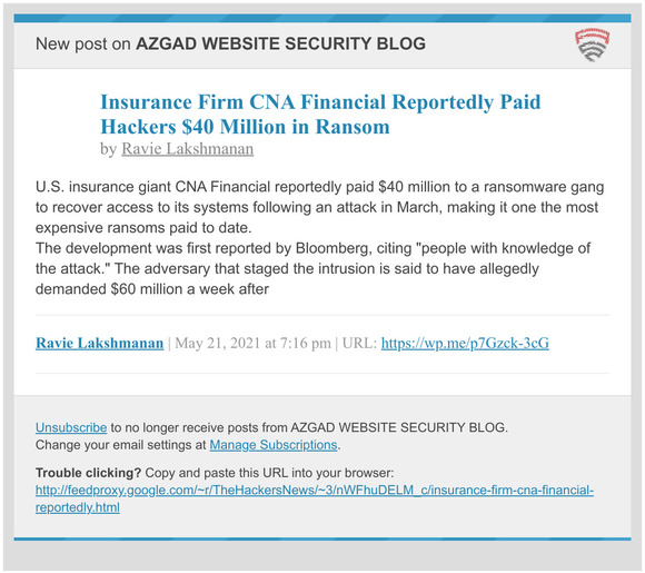 Aranet Llc New Post Insurance Firm Cna Financial Reportedly Paid Hackers 40 Million In Ransom Milled