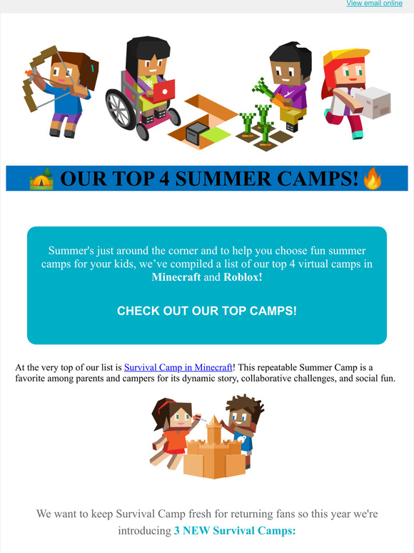 Virtual Summer Camp: Designing Minigames in Minecraft — MODA