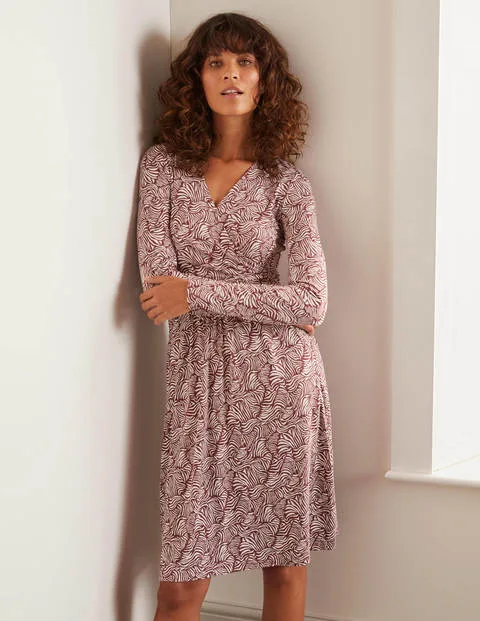 Layla Jersey Dress Maroon - Ripple Wave Women
