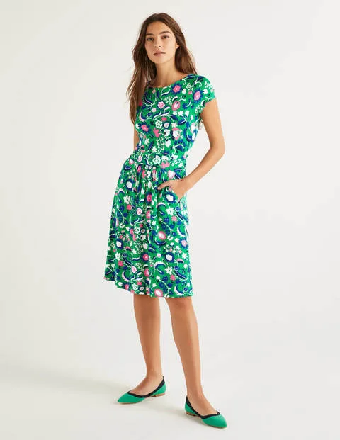 Amelie Jersey Dress Rich Emerald - Tropical Retreat Women