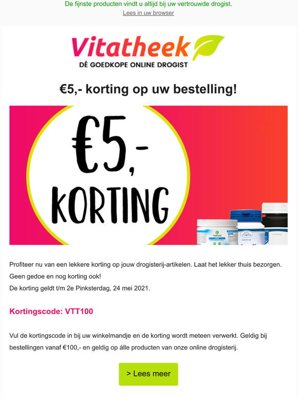 Uitstekend Tante Ontwapening Vitatheek.nl: Op veler verzoek: 5 korting! | Milled