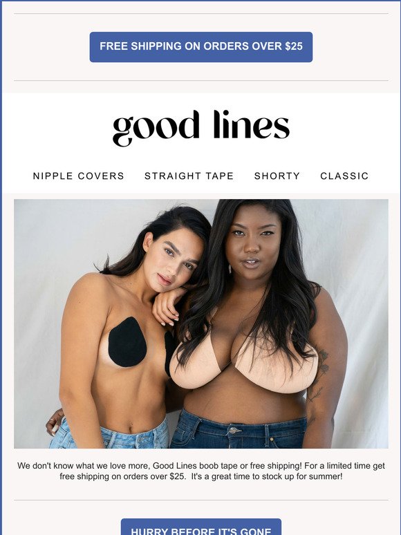 Good Lines - Cosmo's fave boob tape! Guaranteed hold!