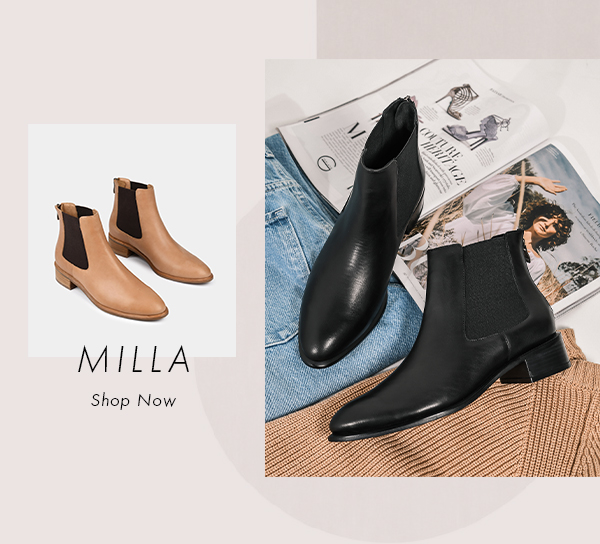 MILLA FLAT ANKLE BOOTS BLACK LEATHER - Jo Mercer