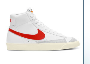 Women's Blazer Mid 77 Sneakers in White/Red