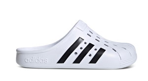 Women's Adilette Clogs in White/Black
