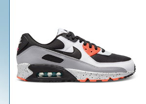 Men's Air Max Sneakers in Grey/Black/Orange