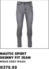 Nautic Spirit Skinny Fit Denim Jean Mens Grey Wash