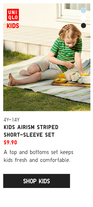 PDP11 - KIDS AIRISM STRIPED SHORT-SLEEVE SET