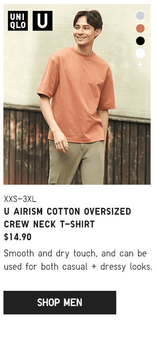 PDP10 - MEN U AIRISM COTTON OVERSIZED CREW NECK T-SHIRT