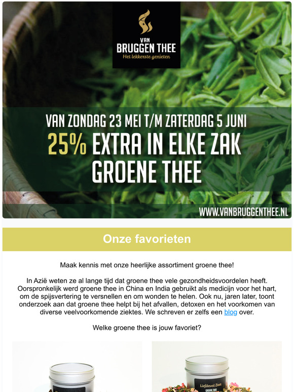 Een schepje extra! De groene thee weken zijn begonnen!