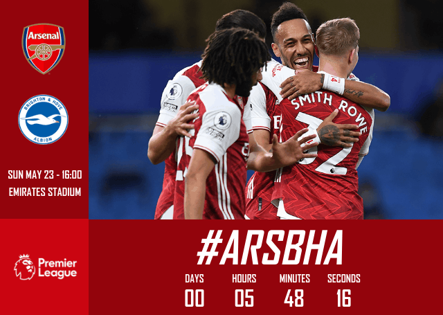 Arsenal - Full-time. #ARSBHA
